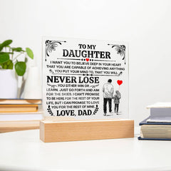 To My Daughter Promise – Acrylic Square